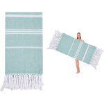 Serviette de plage turque extra large (90 x 180 cm), 100 % coton, anti - sable, l�g�re, id�ale pour les ...