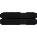 Serviettes de sauna 2 pcs noir 80x200 cm 360 g / m 100% coton - vidaxl
