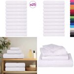 Serviettes de sauna 25 pcs blanc 80x200 cm 360 g / m� 100% coton - vidaxl
