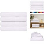 Serviettes de sauna 4 pcs blanc 80x200 cm 360 g / m 100% coton - serviette de sauna - serviettes de ...