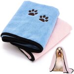 Serviette � s�chage rapide pour chien, 2 pi�ces serviettes pour animaux de compagnie, serviettes absorbantes ...