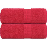 Serviettes de toilette 2 pi�ces frogn rouge 30 x 30 cm 100 % coton