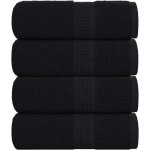 Serviettes de toilette 4 pi�ces frogn noir 30 x 30 cm 100 % coton vidaxl