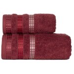 Serviette de toilette 70x140 bordeaux luxe marquisette