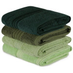 Serviette de toilette aucune lot de 4 100% coton 50 x 90 cm vert