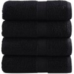 Serviettes de toilette premium solund 4 pi�ces noir 30 x 30 cm 600 g / m�