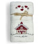 Serviette tyrolienne cream house - tyrol - 100 % coton �ponge - chalet de montagne broderie made in italy ...