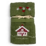 Serviette tyrolienne set green house - tyrol - 100 % coton éponge - chalet de montagne broderie made ... Serviette tyrolienne set green house - tyrol - 100 % coton éponge - chalet de montagne broderie made ...