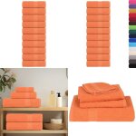 Serviettes de visage 10 pcs orange 30x30 cm 360 g / m� 100% coton - vidaxl