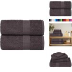 Serviettes de visage 2 pcs anthracite 30x30 cm 100% coton - serviette de visage - serviettes de visage ...