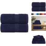 Serviettes de visage 2 pcs bleu marine 30x30 cm 100% coton - serviette de visage - serviettes de visage ...