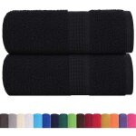 Serviettes de visage 2 pcs noir 30x30 cm 360 g / m� 100% coton - vidaxl