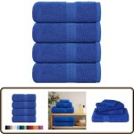 Serviettes de visage 4 pcs bleu 30x30 cm 360 g / m� 100% coton - vidaxl