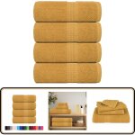 Serviettes de visage 4 pcs dor 30x30 cm 360 g / m 100% coton - vidaxl