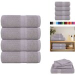 Serviettes de visage 4 pcs gris 30x30 cm 360 g / m� 100% coton - serviette de visage - serviettes de ...