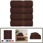 Serviettes de visage 4 pcs marron 30x30 cm 360 g / m� 100% coton - vidaxl