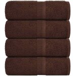 Serviettes de visage 4 pcs marron 30x30 cm 360 g / m² 100% coton - vidaxl Serviettes de visage 4 pcs marron 30x30 cm 360 g / m² 100% coton - vidaxl