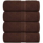 Serviettes de visage 4 pcs marron 30x30 cm 360 g / m� 100% coton - vidaxl