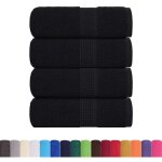 Serviettes de toilette 4 pi�ces frogn noir 30 x 30 cm 100 % coton vidaxl