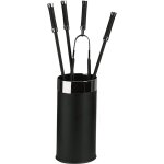 Serviteur de chemin�e avec 4 accessoires herlin edilinox - coloris noir