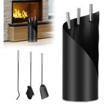 Serviteur de chemine 4 pices ustensiles de pole en acier inoxydable avec revtement et protection ...