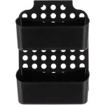 Serviteur pp pour paroi de douche + 2 paniers - noir - tendance