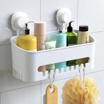 Serviteur de rangement douche  suspendre ventouse sans perage rutilisable, tagre douche amovible ...