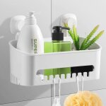Serviteur de rangement douche  suspendre ventouse sans perage rutilisable, tagre douche amovible ...