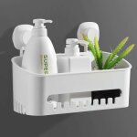 Serviteur de rangement douche  suspendre ventouse sans perage rutilisable, tagre douche amovible ...