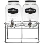 Set de 2 distributeurs � boisson 4l en verre avec robinet style bistrot