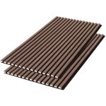 Set de 2 panneaux muraux acoustiques d�coratifs en feutrine et mdf noyer 60x120cm - kyoto