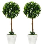 Set de 2 plantes artificielles en plastique de lavande 60 cm pour d�coration moderne