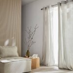 Sweeek - set de 2 rideaux en gaze de coton gris clair. tissu gaufr. 2x 135x240cm avec ?illets