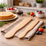 Set de 2 spatules en bois pour cr�pes 29 cm & 38 cm ? bout rond et pointe, id�ales pour �taler et retourner ...