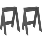 Dcoshop26 - set de 2 tabourets assise design classique 40 x 40 x 60 cm en bois massif de pin gris dec026407 ...