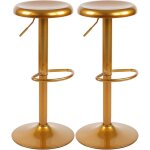 Set de 2 tabourets de bar hauteur rglable avec repose - pieds design moderne en mtal dor 100005863 ...
