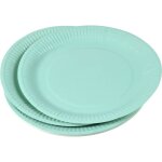 Set de 20 assiettes carton 23 cm unies sauge