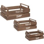 Set de 3 cagettes en bois l23 29 35cm atmosphera crateur d'intrieur