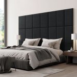 [neu. haus] - set de 3 coussins muraux carpino en tissu 60 x 30 cm noir