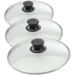 Set de 3 couvercles de cuisson en verre 20 cm 24 cm et 28 cm elo