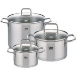 Set de 3 faitouts en inox 16 cm 20 cm et 26 cm elo citrin