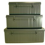 Set de 3 malles en acier habitat 80 - 90 et 100 cm