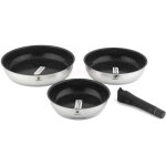 Laguiole cuisson - set de 3 po�les inox amovible 20 / 24 / 28cm antiadh�sif -  r�actif