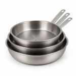 Set de 3 poêles en inox, professionnel Set de 3 poêles en inox, professionnel