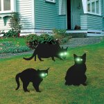Set de 3pcs chats de jardin noir effrayant en metal epouvantail contre animaux sauvages oiseaux / reurs ...