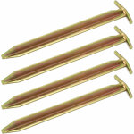 No brand - amanka set de 4 piquets en acier galvanis 300x25mm sardines mtalliques en t pour grandes ...