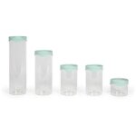 Set de 5 bocaux de conservation - livoo - men399 - 450 ml - verre borosciliate - couvercle en silicone ...