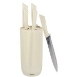 Set de 5 couteaux - jocca - bloc en polypropylene - beige