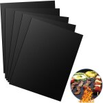 Set de 5 cuisson barbecue tapis anti - adhrent, tapis de cuisson 40x30cm noir rsistant  chaleur, rutilisab ...