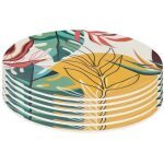 Set de 6 assiettes plates en plastique paradis exotique (�26cm) - antilles